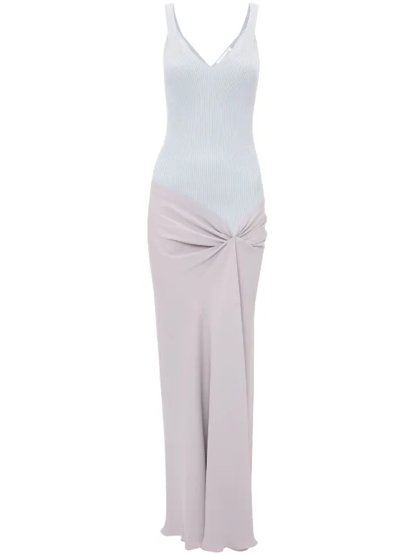 Knit-Detail Maxi Dress