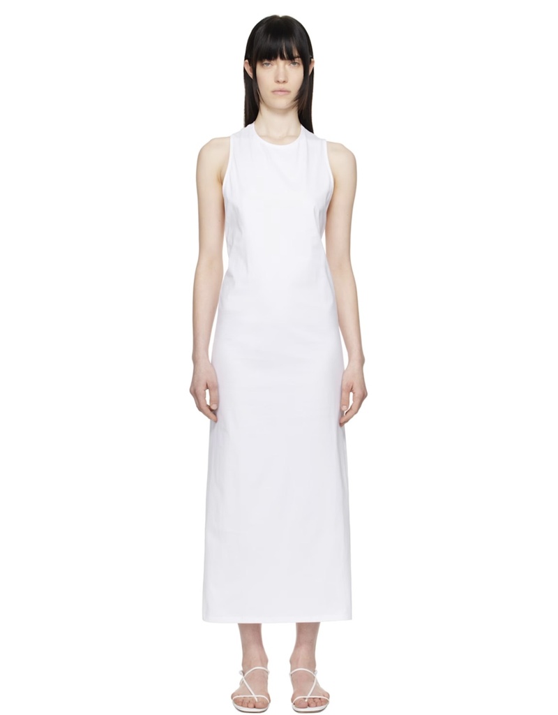 White Cotton Long Dress Rayna