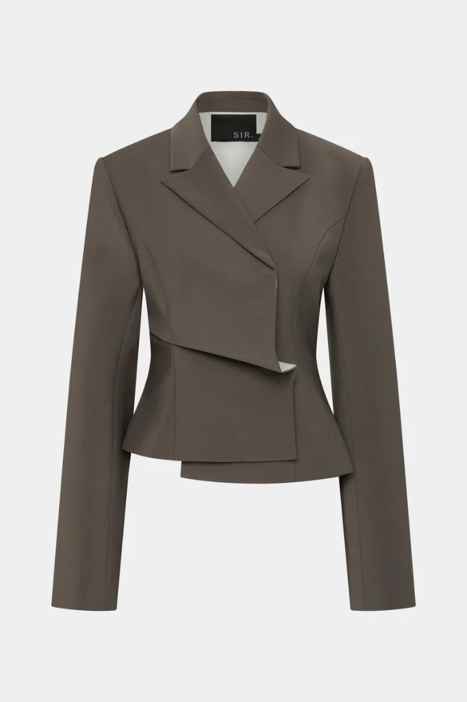 Maya Pleated Blazer Grey
