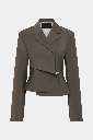 Maya Pleated Blazer Grey