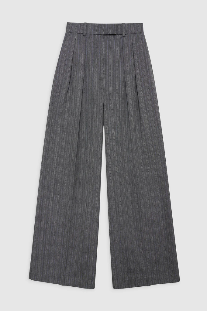 Lou Trouser Black And Grey Stripe 