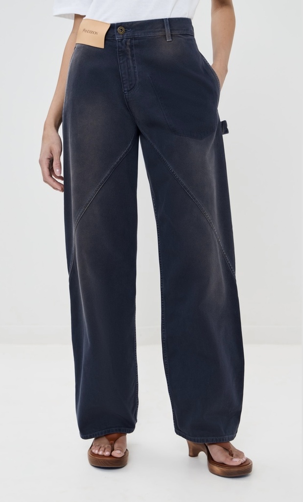 Aged Twisted Workwear Jeans Navy