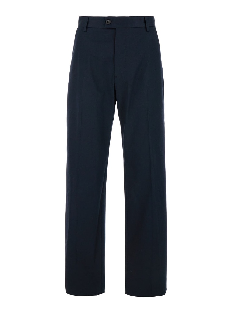 Chino Pants With Logo Lettering On Blue 