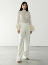Straight Leg Tailored Trousers Tailoring Wool White