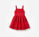 Red Linen Bow Dress Red