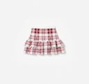 Burgundy Check Knit Skirt