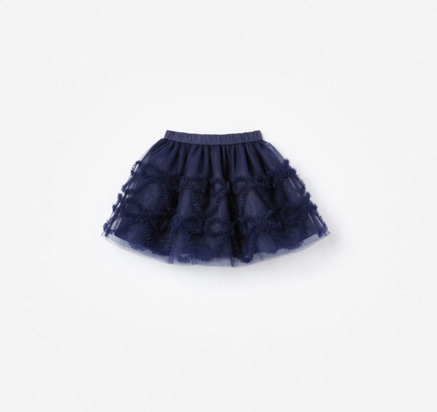 Navy Tulle Bow Skirt