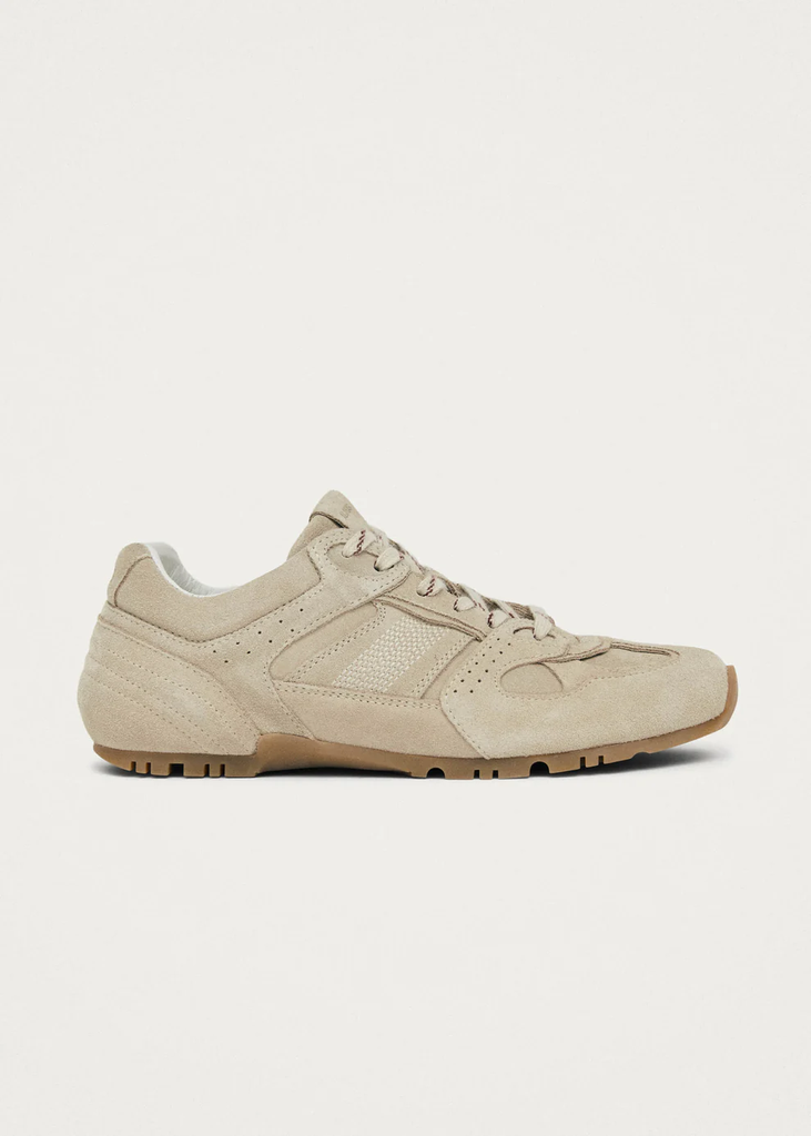 Suede Cream Leather Sneakers