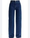 Lu Straight Leg Pleat Effect Fitted Denim Blue Plea