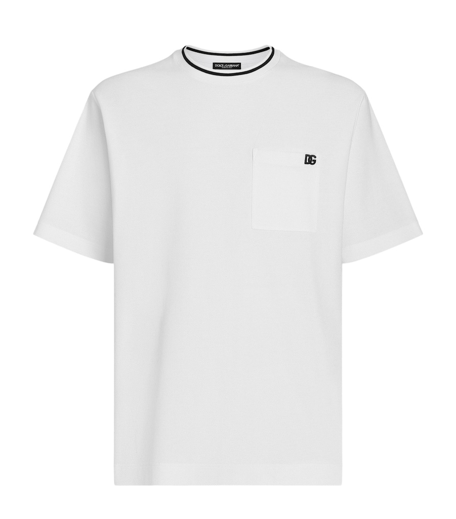 Cotton White Pique T-shirt