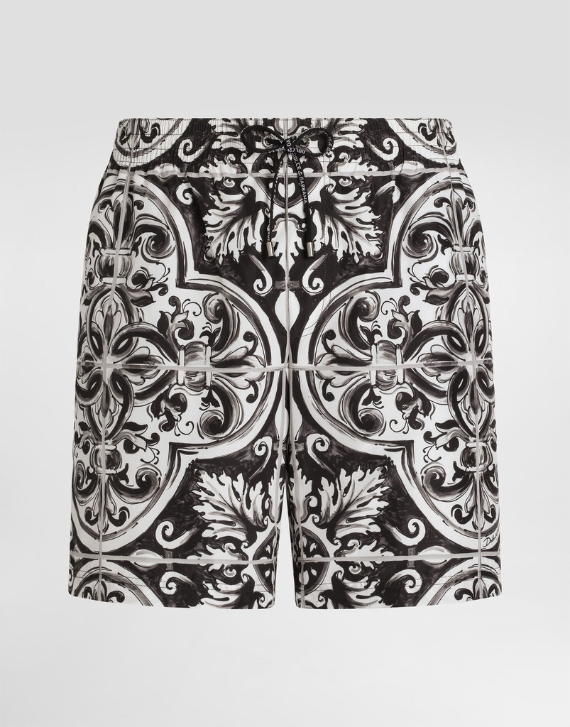 Majolica Print Swim Shorts Black