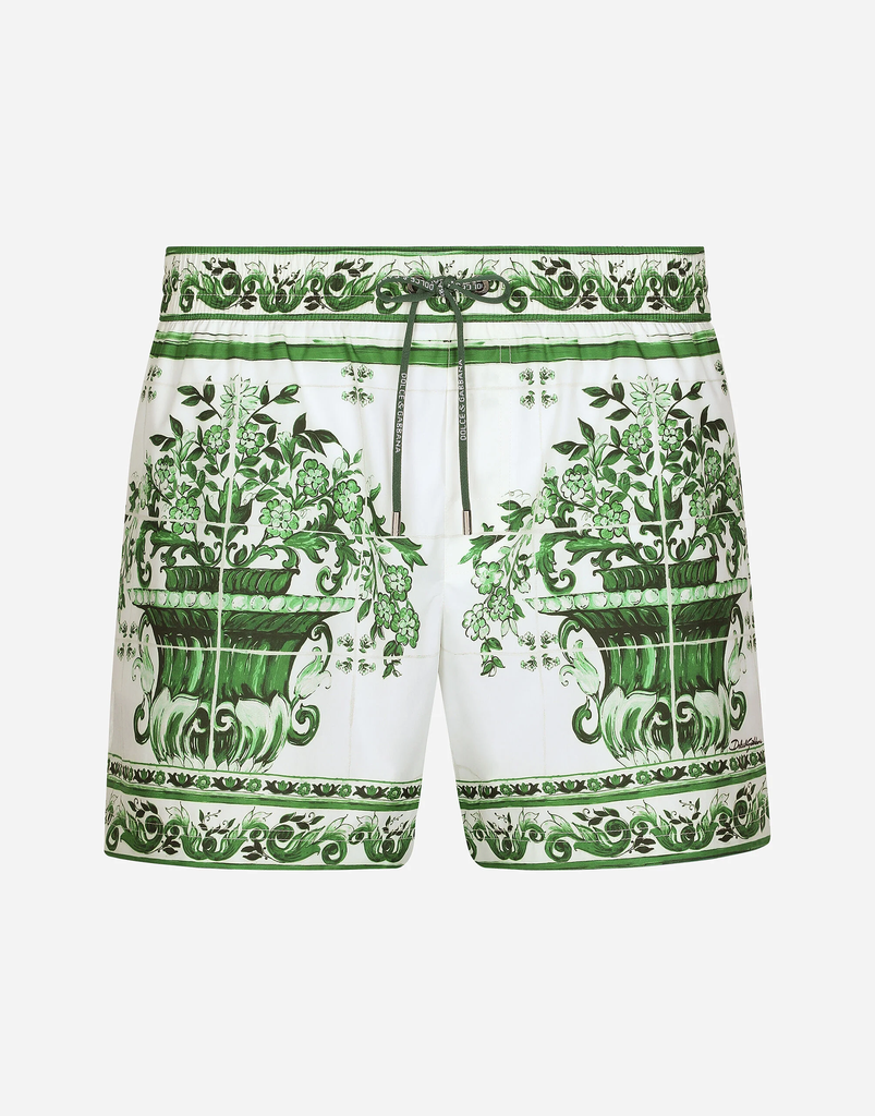 Majolica Print Swim Shorts Green