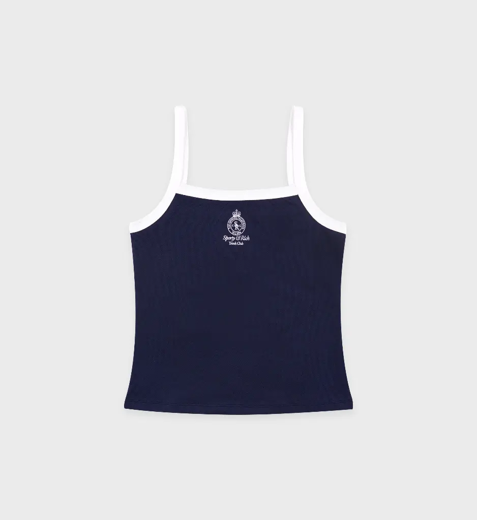 Eden Crest Embroidered Pique Tank Dark Blue