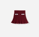 Burgundy Ribbed Knit Skirt