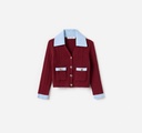 Burgundy Ribbed Knit Cardigan