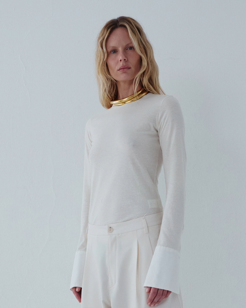 Tops Nora - Shirt Cuff Long Sleeve Crewneck