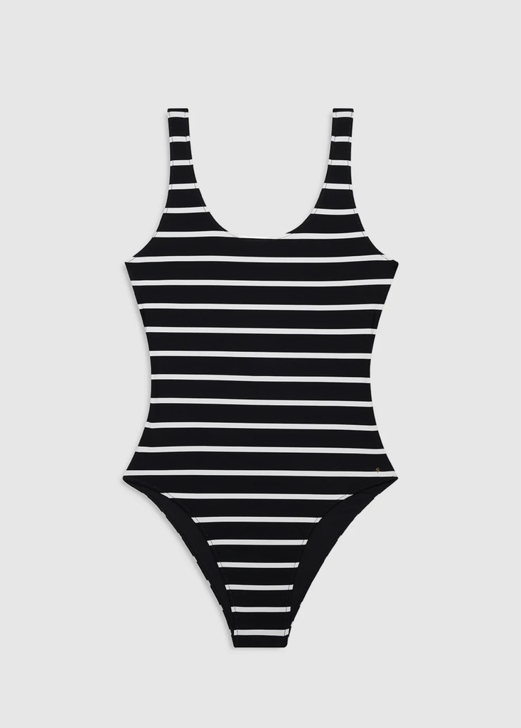 Jace One Piece - Black and White Stripe