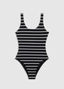 Jace One Piece - Black and White Stripe