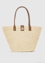 Lou Tote Monogram - Natural with Cognac