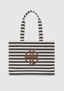 Lara Tote - Black and Natural Stripe