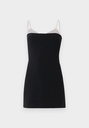 Triangle Crystal Embr & Strap Detail Mini Dress