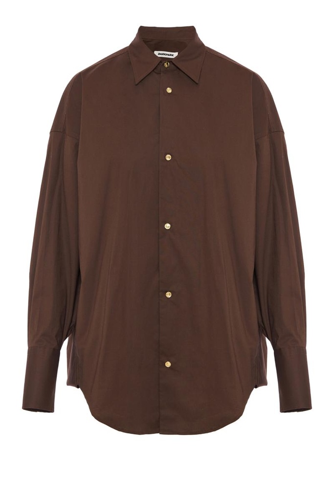 Shirts Carla - Oversize Popeline Shirt Brown