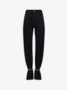 Trousers Marion - Cuff Adorned Straight Leg Fitted Denim Used Black