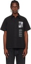 Emblem Popl Slim Bowling Shir Black - White