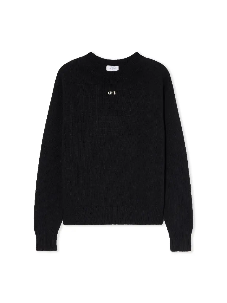 Thinkman Arrow Knit Crewneck Black - White