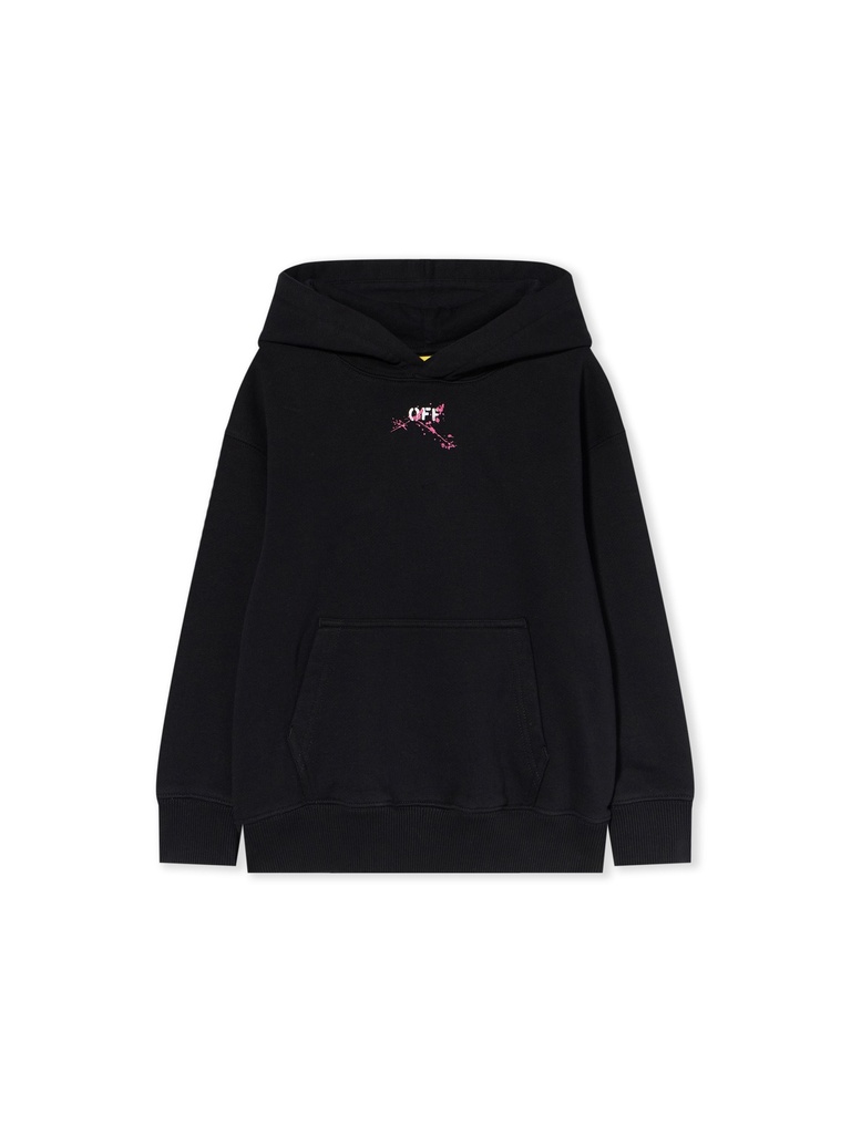 DIAG SPLAT HOODIE BLACK - FUCHSIA