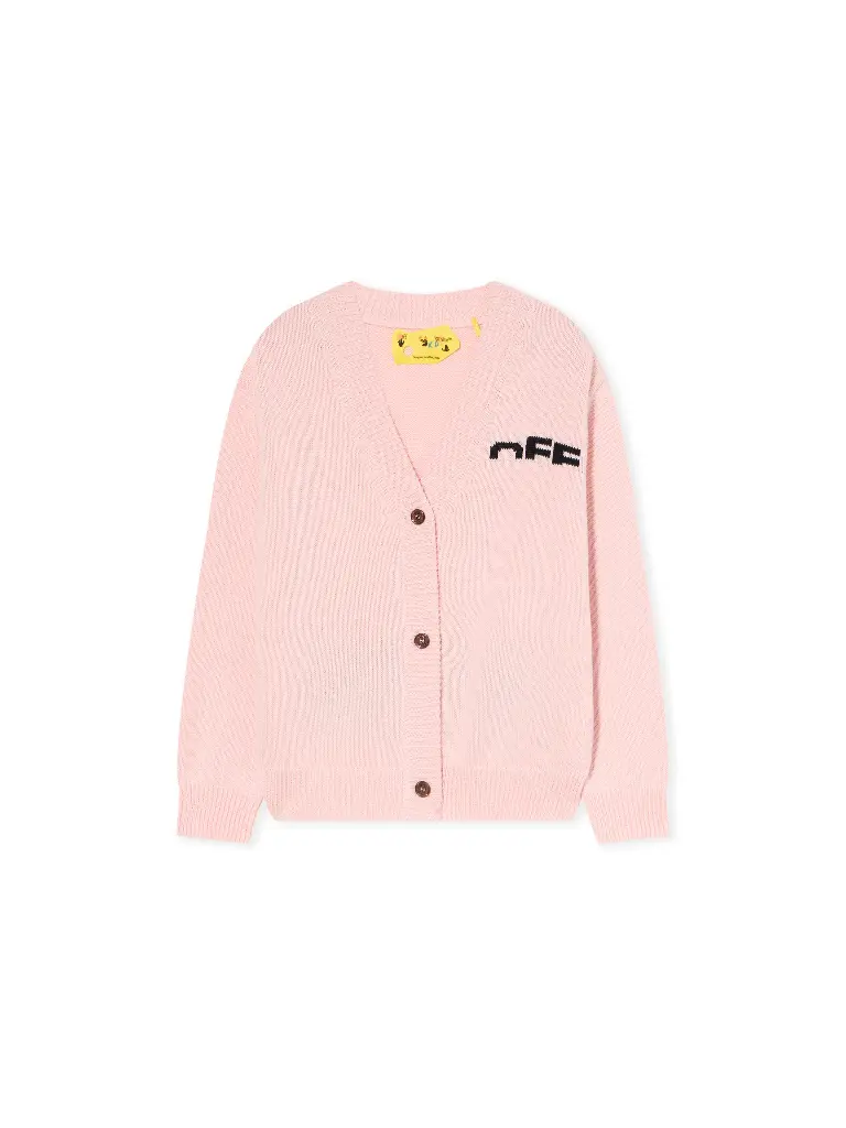 TYPE LOGO KNIT CARDIGAN SOFT PINK - BLA