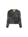 OFF STAMP CLEAR RIB CARDIGAN DARK GREY