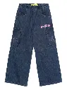 TYPE LOGO DENIM PANT INDIGO - FUCHSIA