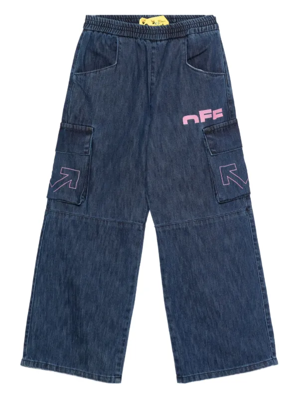 TYPE LOGO DENIM PANT INDIGO - FUCHSIA