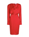 SATIN LS MIDI DRESS