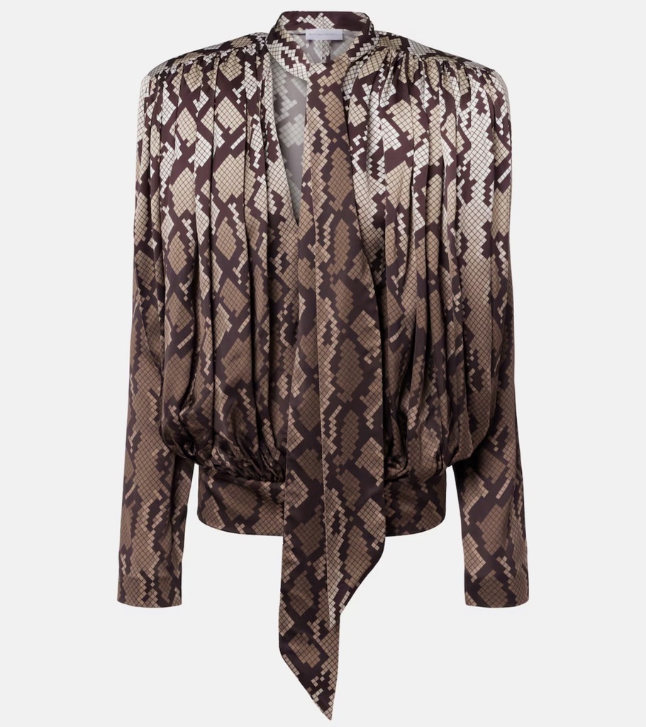 SNAKE PRINT SATIN TOP