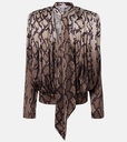 SNAKE PRINT SATIN TOP