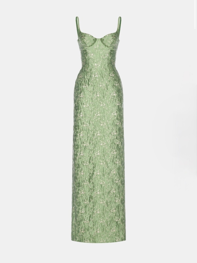 Ladies Dress Brocade Bamboo Maxi Dress