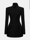 Ladies Dress Black Asymmetrical Crystal Beaded Dress