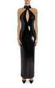 Black Sequin Halter Gown