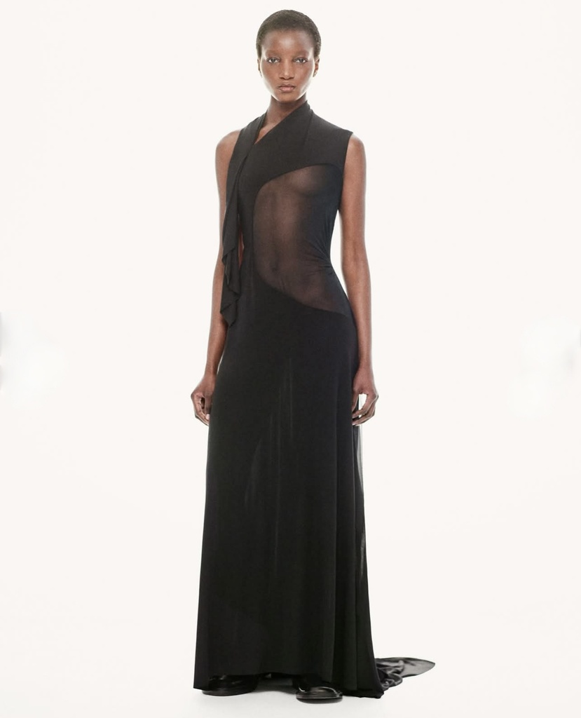 Sleeveless Draped Panel Dress