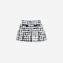 Navy Check Boucle Skirt 