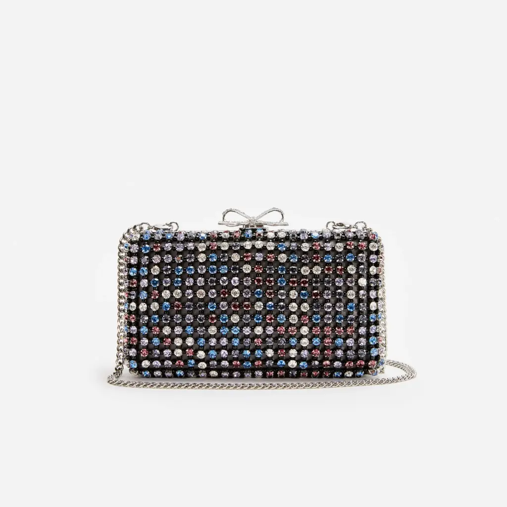 Multi Crystal Chainmail Clutch