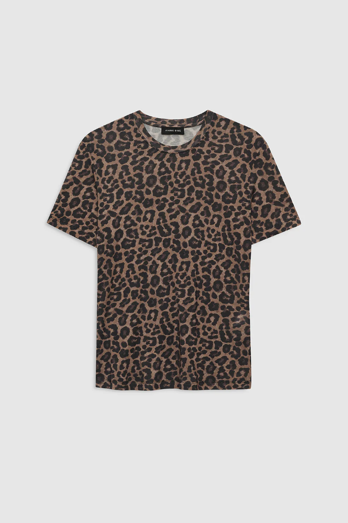 AVI TEE - BLACK AND BROWN LEOPARD