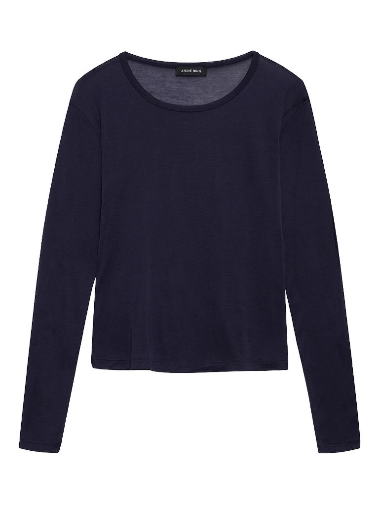 SYLVIE LONG SLEEVE TEE - MIDNIGHT BLUE