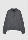 LEE POLO SWEATER - MEDIUM HEATHER GREY