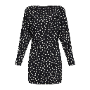 HAVEN DRESS - BLACK AND WHITE DOT JACQUARD