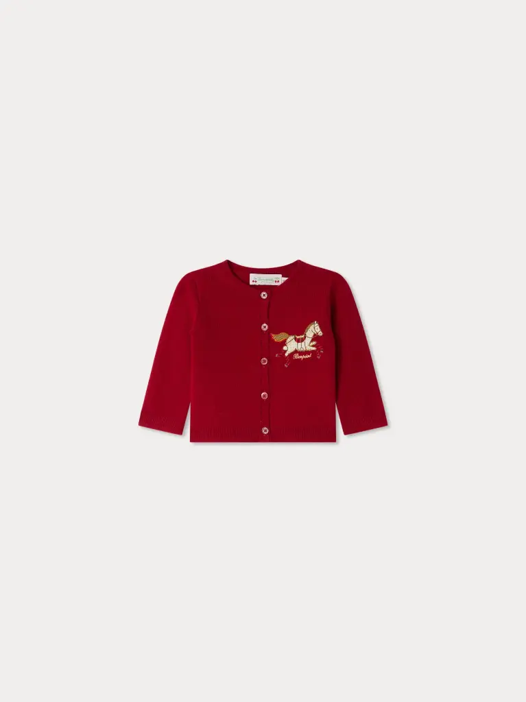 Cardigan Teyana avec broderie cheval en cachemire
