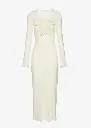 Long sleeve crepe beach maxi dress in cream