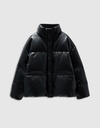 Oslo Puffer - Black Recycled Leather